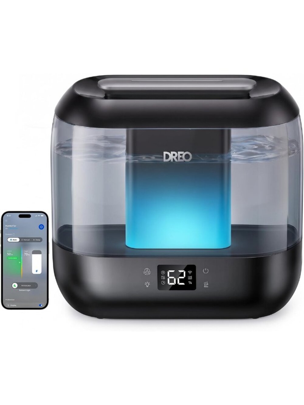 4L Cool Mist Humidifier for Bedroom - Smart, Quiet, and Adjustable Settings